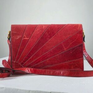 Vintage Chic Red rust Leather  Bag